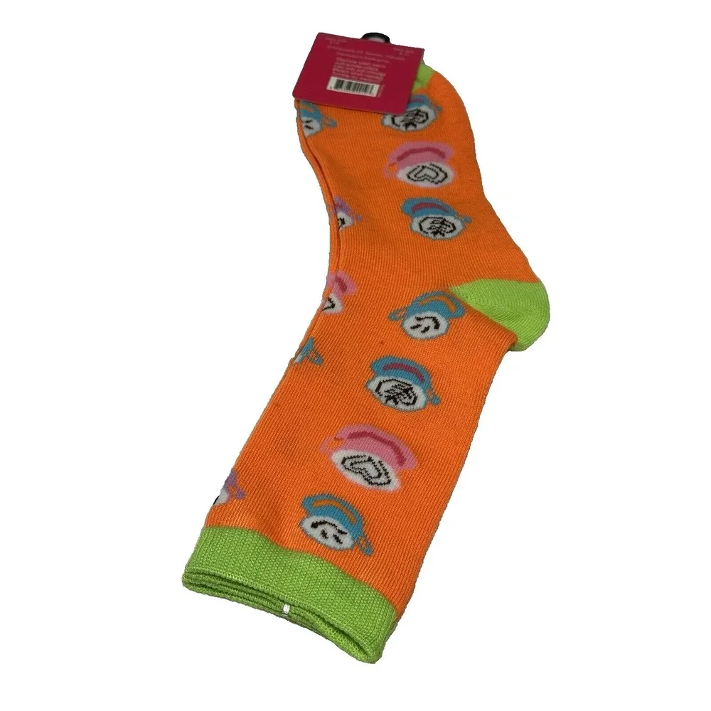 everbright womens high crew socks 1 pair size 9-11 COFFEE LATTE‎ orange